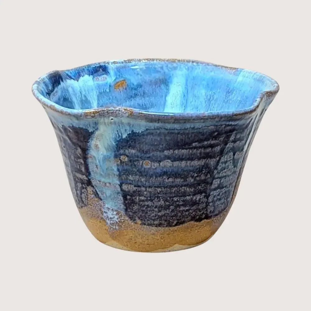 Vintage Blue Handcrafted Studio Pottery Bowl